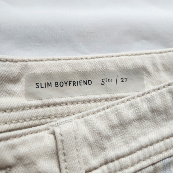 Pilcro Anthropologie Anthro Stripe High Rise Slim Boyfriend Shorts Cream Blue 27 - Picture 6 of 16